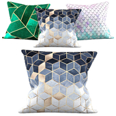 Pillow set 01 | Soft Blue Gradient Cubes Society6