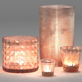 4 glass candle decorative