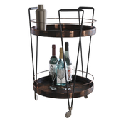 Mobile bar table CROSSROADS with filling