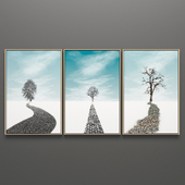Set of triptych paintings 112