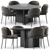 FIL NOIR chair and LOU Dining Table by Minotti