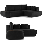 Corner sofa Manhattan Velvet Black