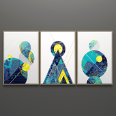 Set of triptych paintings 129