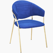 Contemporary Modern Glam Gold Side Cay Chair