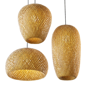 Chinese pendant bamboo lamp