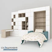 Furniture transformer Skandinaviya. Children&#39;s wardrobe bed