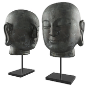 Buddha Head Smile Decor Sculpture