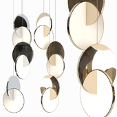 LEE BROOM ECLIPSE CHANDELIER GOLD/CHROME