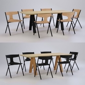 Table Trestle Chair Quadra by Viccarbe