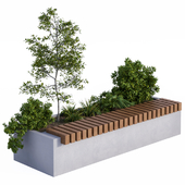 Urban Furniture / Architecture Bench with Plants Box01