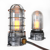 Steampunk cage glass edison table lamp