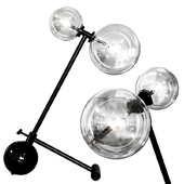 Restoration Hardware Glass Globe Mobile BOOM TABLE LAMP Black