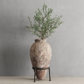 Antique vessel and olive branch