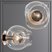 Bubble Sconce Vintage Brass and Clear Glass