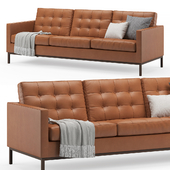 Florence Knoll Leather Sofa