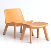 BluDot_Neat Leather Lounge Chair&Ottoman
