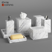 3D model Restoration Hardware Carrara Marble Bath Accessories