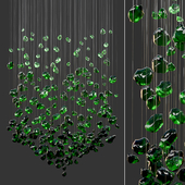 Green Gemstone Chandelier (V shape)