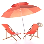 Beach umbrella set