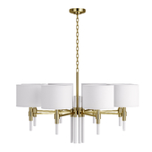Elico pendant chandelier with white lampshades