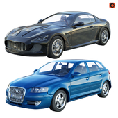 Maserati and Audi cars