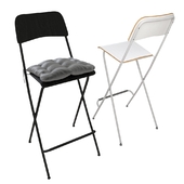 Bar stool FRANKLIN folding with HELLEVI / IKEA pillow