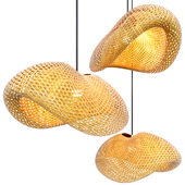 Nordic LED Wood Pendant Lamp Bamboo