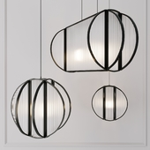 Corrugated glass chandelier
