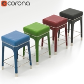 Rectangular fabric stool,Coloring wood structure