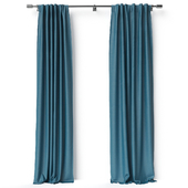 Cotton Lustre Velvet Curtain Regal Blue