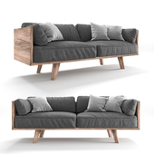 Oak & Linen Sofa by Philipp Roessler