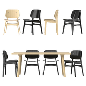 Стол + стулья Fredericia 6101/3050/3051