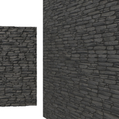 Black Stone Wall Brick 04& Cobble stone with 6k High Resolution Tileable Textures