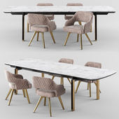 Cantori MIRAGE Rectangular table_ADRIA chair