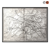 Restoration Hardware 1950s Guilmin's Parisian Metro Map