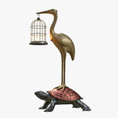 Lamp "Crane on a turtle"