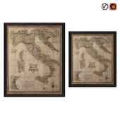 Restoration Hardware Stanford's 1859 Map Of Italy