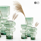 H&M glass vases with dried flower pampas grass
