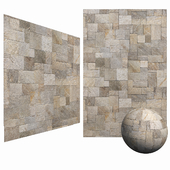 Mix Travertine French Pattern Stone-Wall & Floor 6K High Resolution Tileable