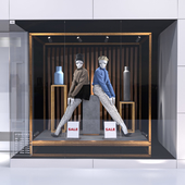 Shop front with female mannequin 001