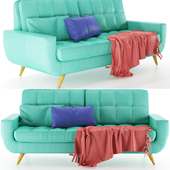 home elegance fabric sofa, teal