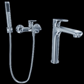 Bath faucet with shower and Agger Glorious basin mixer