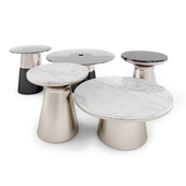 Round West Elm Marble Rose Gold metal table tab