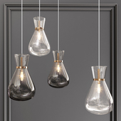 Metal glass chandelier 01