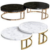 Gold Round Marble Top Coffee Table