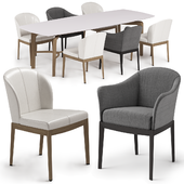 Giorgetti Normal Chairs and Blade Table