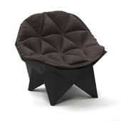 Leather Chair With Geometric Shell