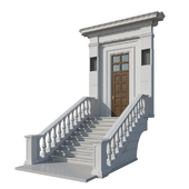 Entry group. Staircase with door