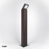Wooden luminaire TRIF for landscape lighting