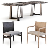 Porada: Dining Set (Table - Shibumi Ovale and Chairs - Sveva)